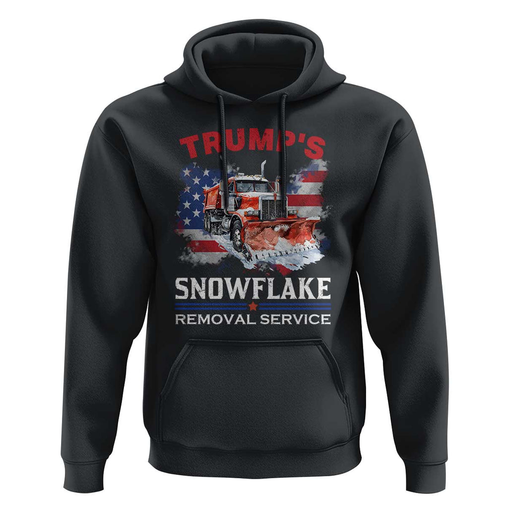 Funny Trump 2024 Hoodie Trump's Snowflake Removal Service US Flag TS11 Black Print Your Wear