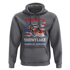 Funny Trump 2024 Hoodie Trump's Snowflake Removal Service US Flag TS11 Charcoal Print Your Wear
