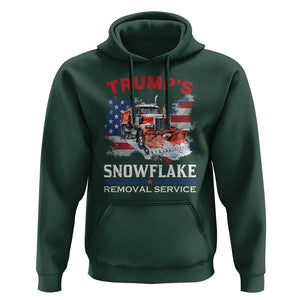 Funny Trump 2024 Hoodie Trump's Snowflake Removal Service US Flag TS11 Dark Forest Green Print Your Wear