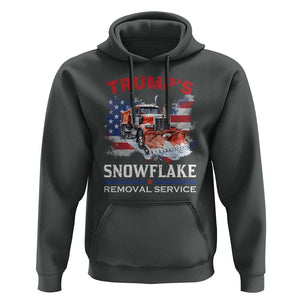 Funny Trump 2024 Hoodie Trump's Snowflake Removal Service US Flag TS11 Dark Heather Print Your Wear