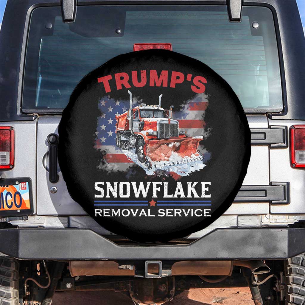 Funny Trump 2024 Spare Tire Cover Trump's Snowflake Removal Service US Flag TS11 No hole Black Print Your Wear