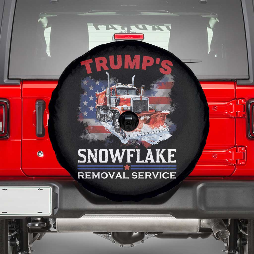 Funny Trump 2024 Spare Tire Cover Trump's Snowflake Removal Service US Flag TS11 Black Print Your Wear