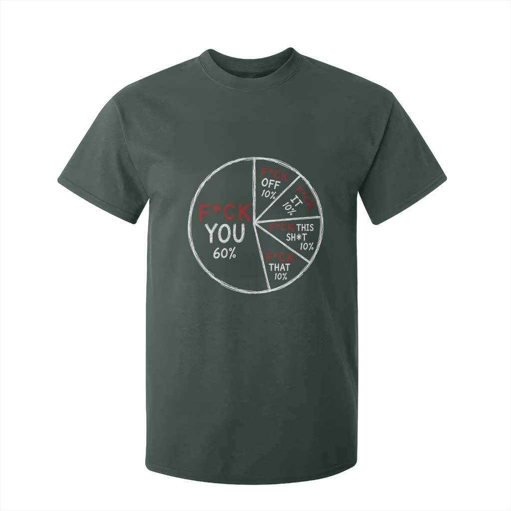 Funny Fck You Pie Chart T Shirt For Kid Math Sarcastic Humor TS11 Dark Forest Green Print Your Wear