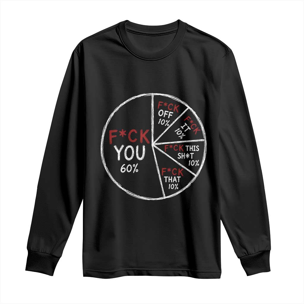 Funny Fck You Pie Chart Long Sleeve Shirt Math Sarcastic Humor TS11 Black Print Your Wear