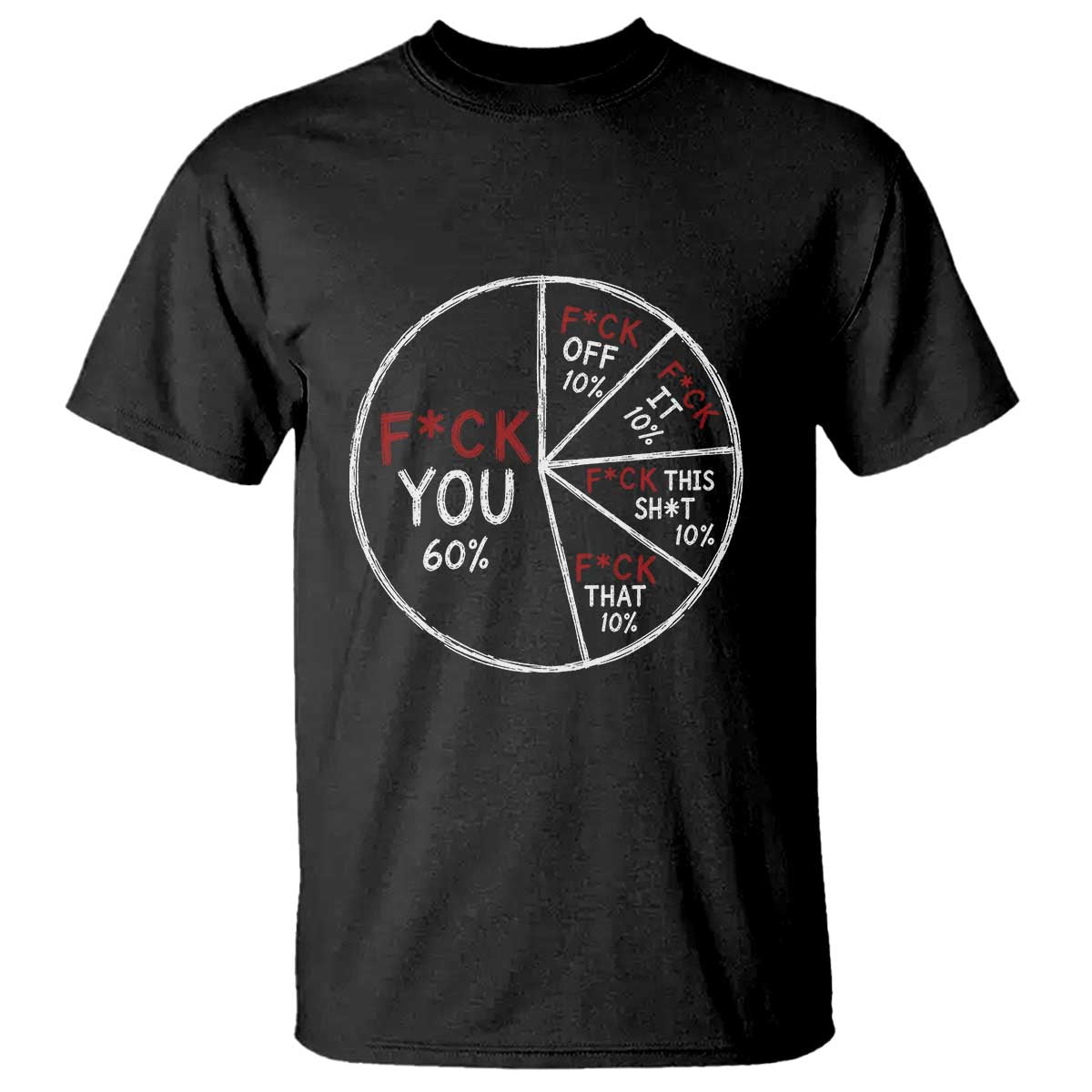 Funny Fck You Pie Chart T Shirt Math Sarcastic Humor TS11 Black Print Your Wear