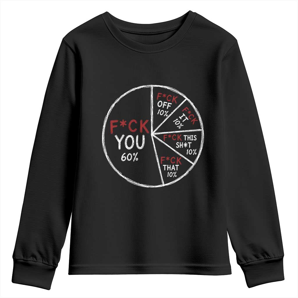 Funny Fck You Pie Chart Youth Sweatshirt Math Sarcastic Humor TS11 Black Print Your Wear