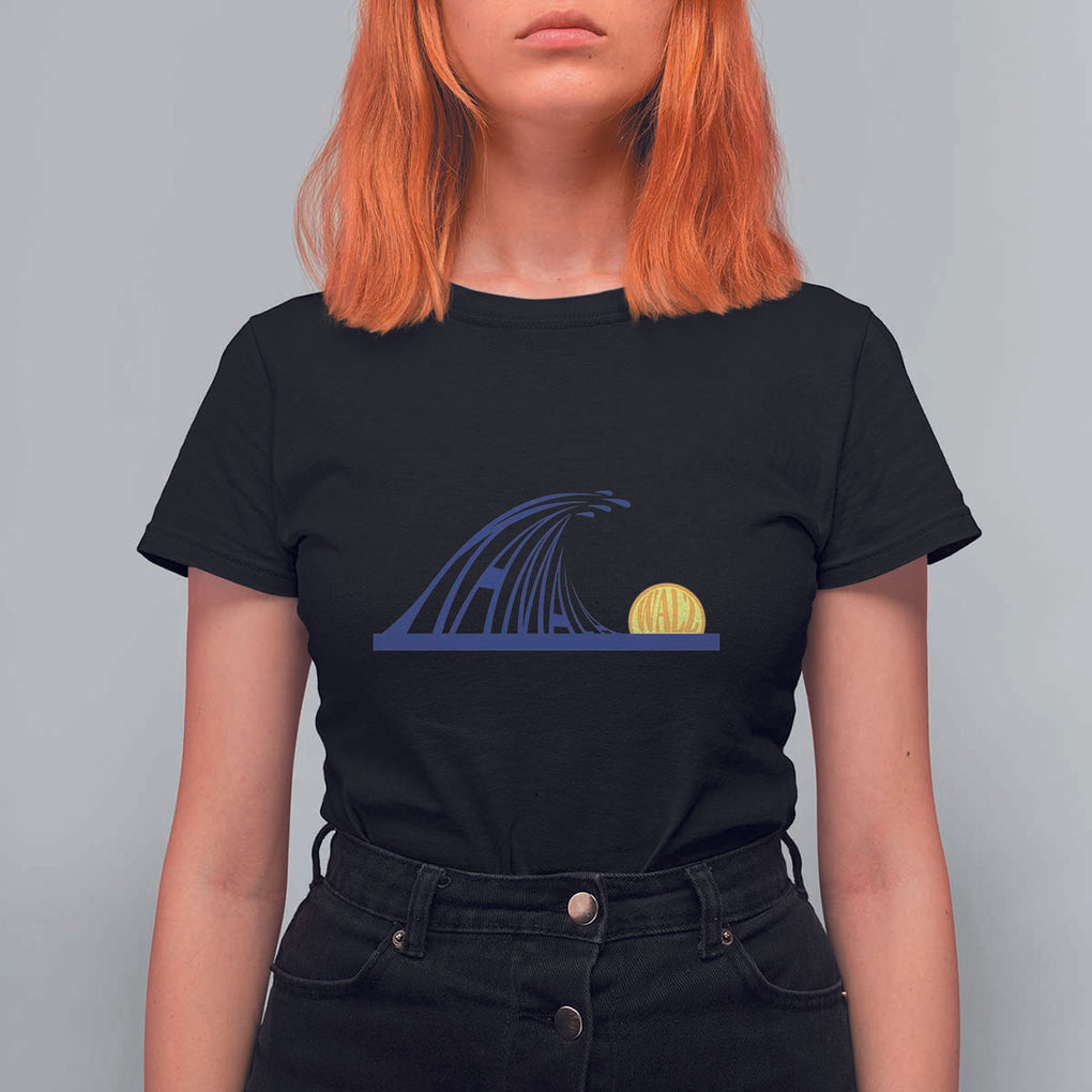 Harris Walz Supporter T Shirt For Women Blue Wave Kamala Sunshine Water Drop Sun TS11 Black Print Your Wear