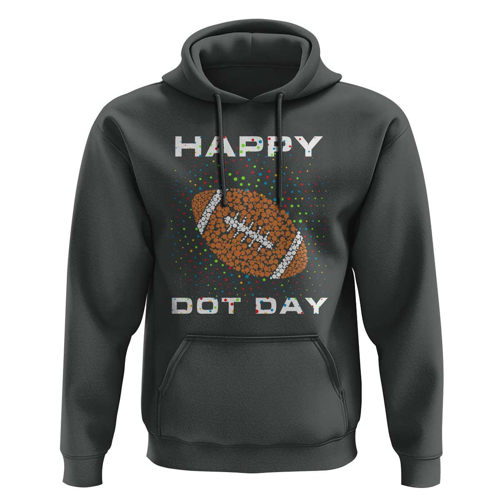 Happy Dot Day Hoodie American Football Colorful Polka Dot TS11 Dark Heather Print Your Wear