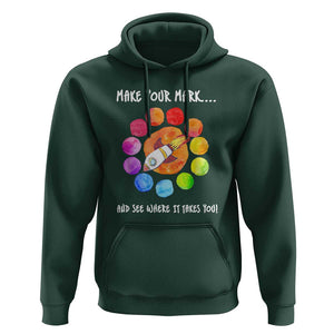 International Dot Day Hoodie Make Your Mark See Where It Takes Colorful Dot Rocket TS11 Dark Forest Green Print Your Wear