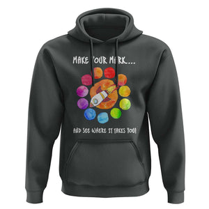 International Dot Day Hoodie Make Your Mark See Where It Takes Colorful Dot Rocket TS11 Dark Heather Print Your Wear