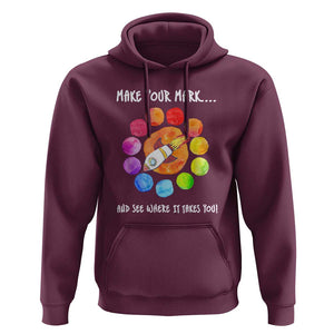International Dot Day Hoodie Make Your Mark See Where It Takes Colorful Dot Rocket TS11 Maroon Print Your Wear