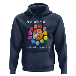 International Dot Day Hoodie Make Your Mark See Where It Takes Colorful Dot Rocket TS11 Navy Print Your Wear