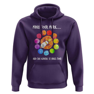 International Dot Day Hoodie Make Your Mark See Where It Takes Colorful Dot Rocket TS11 Purple Print Your Wear