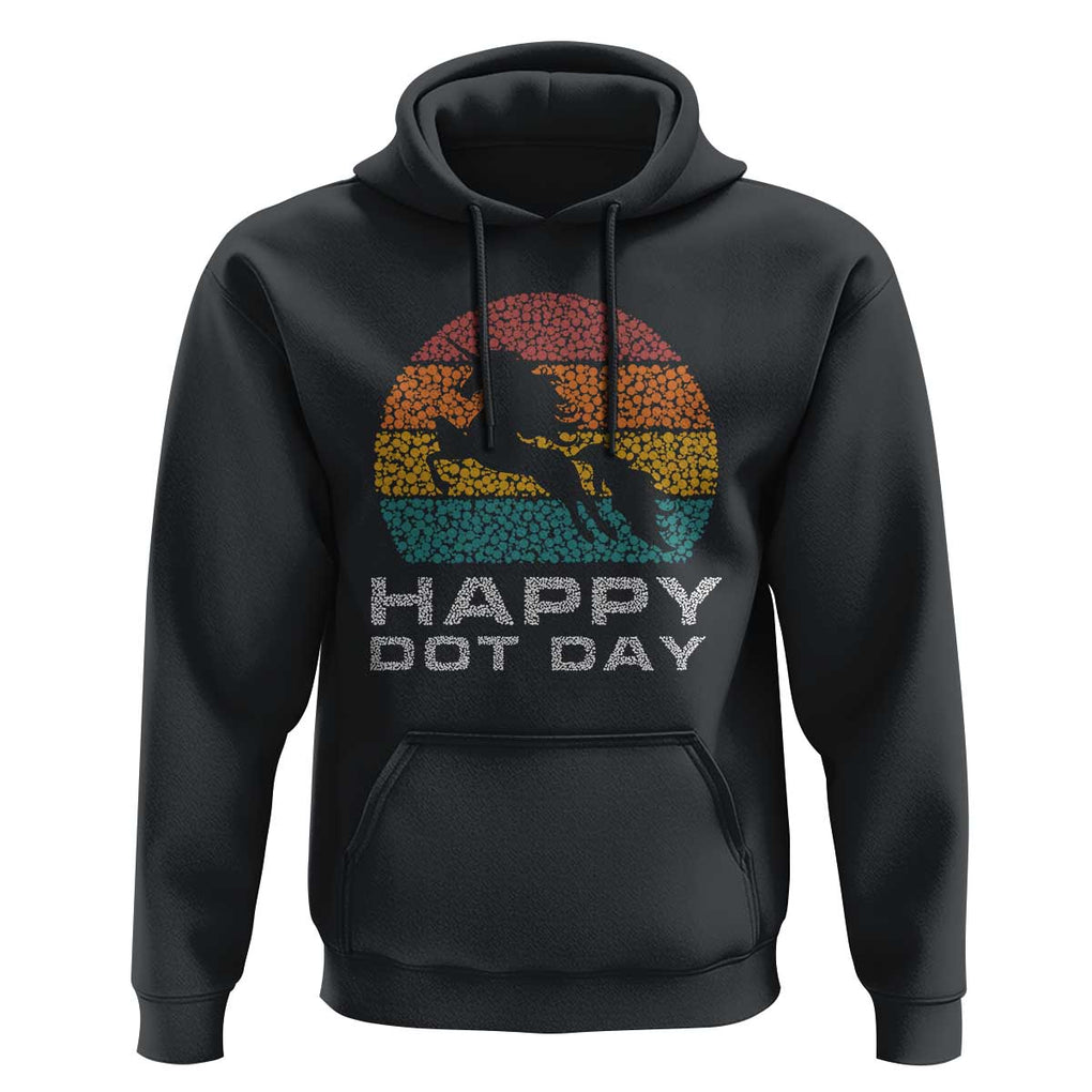 Happy Dot Day Hoodie Unicorn Retro Polka Dot Mythical Creatures TS11 Black Print Your Wear
