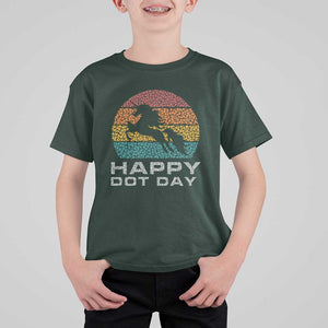 Happy Dot Day T Shirt For Kid Unicorn Retro Polka Dot Mythical Creatures TS11 Dark Forest Green Print Your Wear