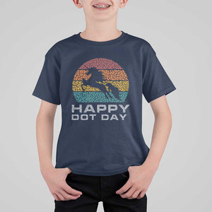 Happy Dot Day T Shirt For Kid Unicorn Retro Polka Dot Mythical Creatures TS11 Navy Print Your Wear
