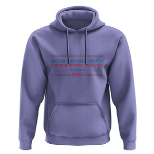 Tim Walz Hoodie Never Underestimate A Public School Teacher 2024 Star TS11 Violet Print Your Wear
