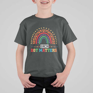 Funny Dot Day T Shirt For Kid Each Dot Matters Rainbow Of Polka Dot TS11 Dark Heather Print Your Wear