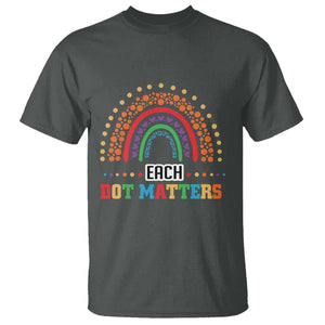 Funny Dot Day T Shirt Each Dot Matters Rainbow Of Polka Dot TS11 Dark Heather Print Your Wear