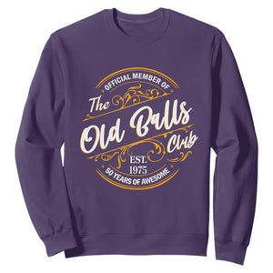 Funny 50th Birthday Sweatshirt Official Member Of The Old Ball Clubs Gen X TS11 Purple Print Your Wear