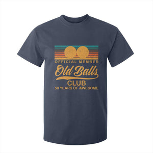 Funny 50th Birthday T Shirt For Kid Official Member Of The Old Ball Clubs Retro Sunset TS11 Navy Print Your Wear