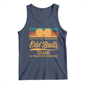 Funny 50th Birthday Tank Top Official Member Of The Old Ball Clubs Retro Sunset TS11 Navy Print Your Wear