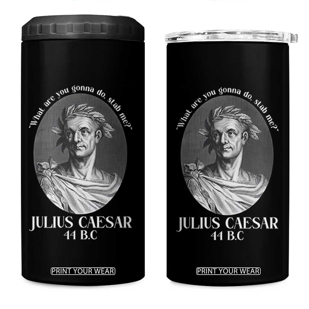 Funny Julius Caesar 4 in 1 Can Cooler Tumbler What Are You Gonna Do Stab Me Roman History TS11 One Size: 16 oz Black Print Your Wear