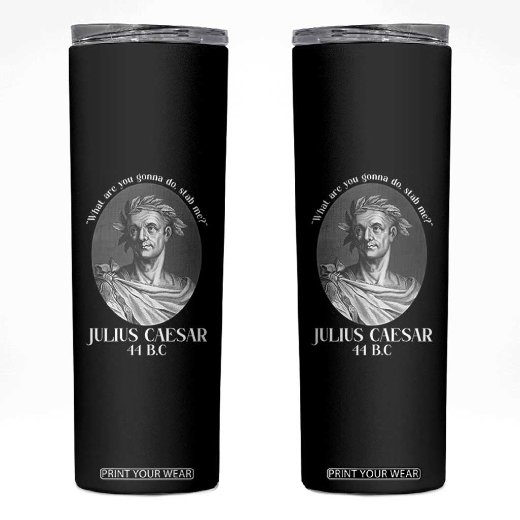 Funny Julius Caesar Skinny Tumbler What Are You Gonna Do Stab Me Roman History TS11 Black Print Your Wear
