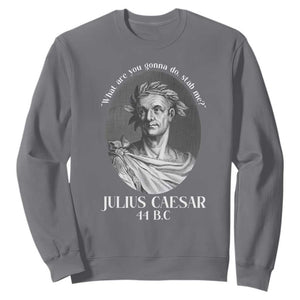 Funny Julius Caesar Sweatshirt What Are You Gonna Do Stab Me Roman History TS11 Charcoal Print Your Wear