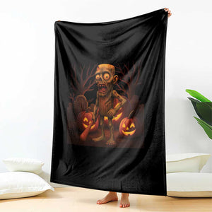 Funny Halloween Zombie Tung Tung Sahur Throw Blanket Italian Brainrot Meme TS11 Print Your Wear