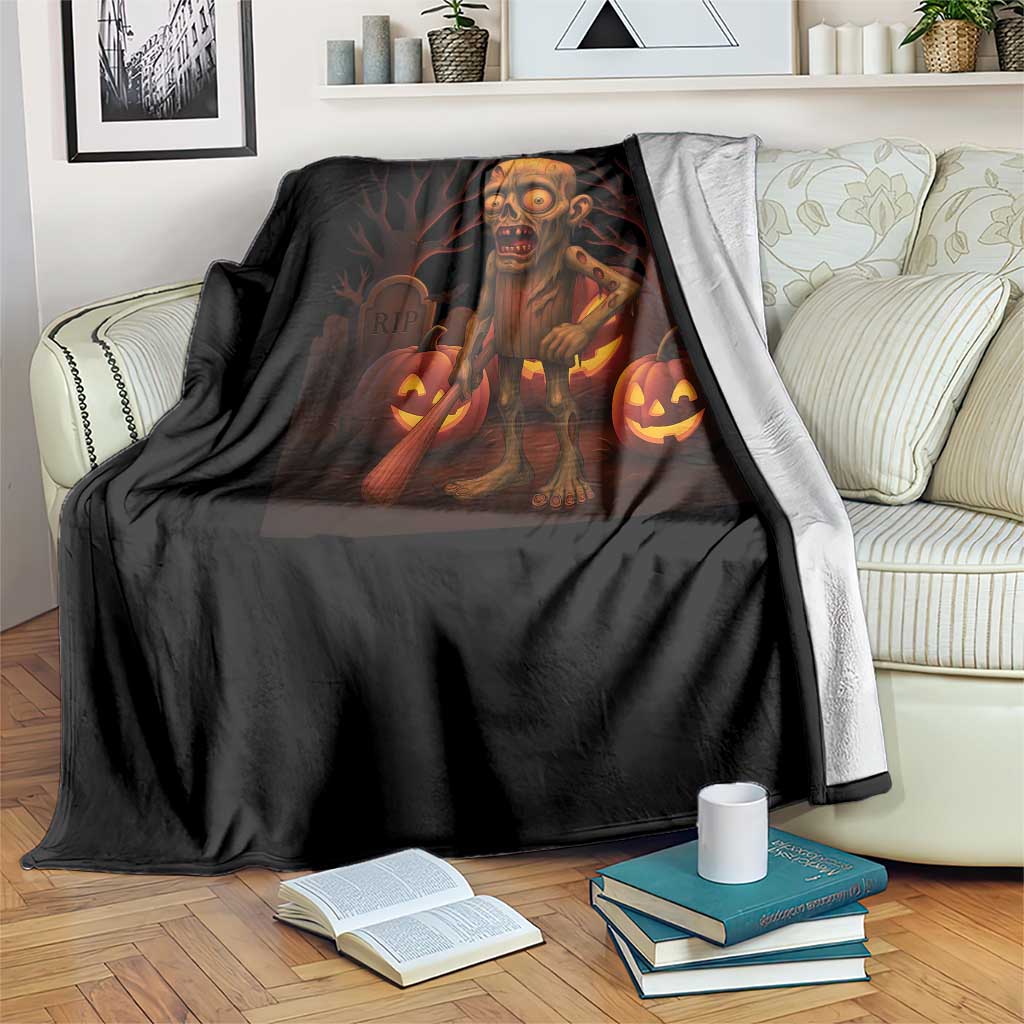 Funny Halloween Zombie Tung Tung Sahur Throw Blanket Italian Brainrot Meme TS11 Print Your Wear