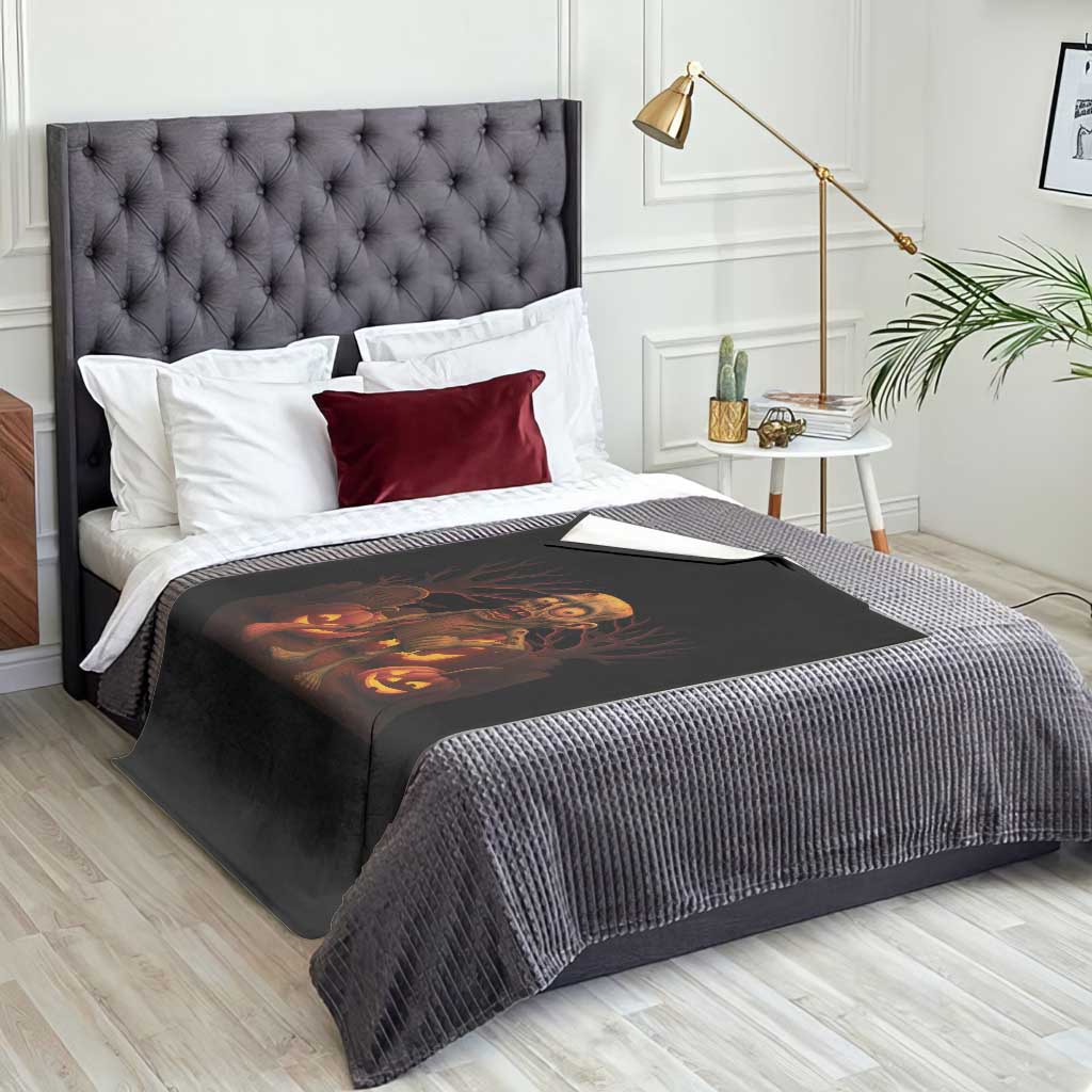 Funny Halloween Zombie Tung Tung Sahur Throw Blanket Italian Brainrot Meme TS11 Print Your Wear