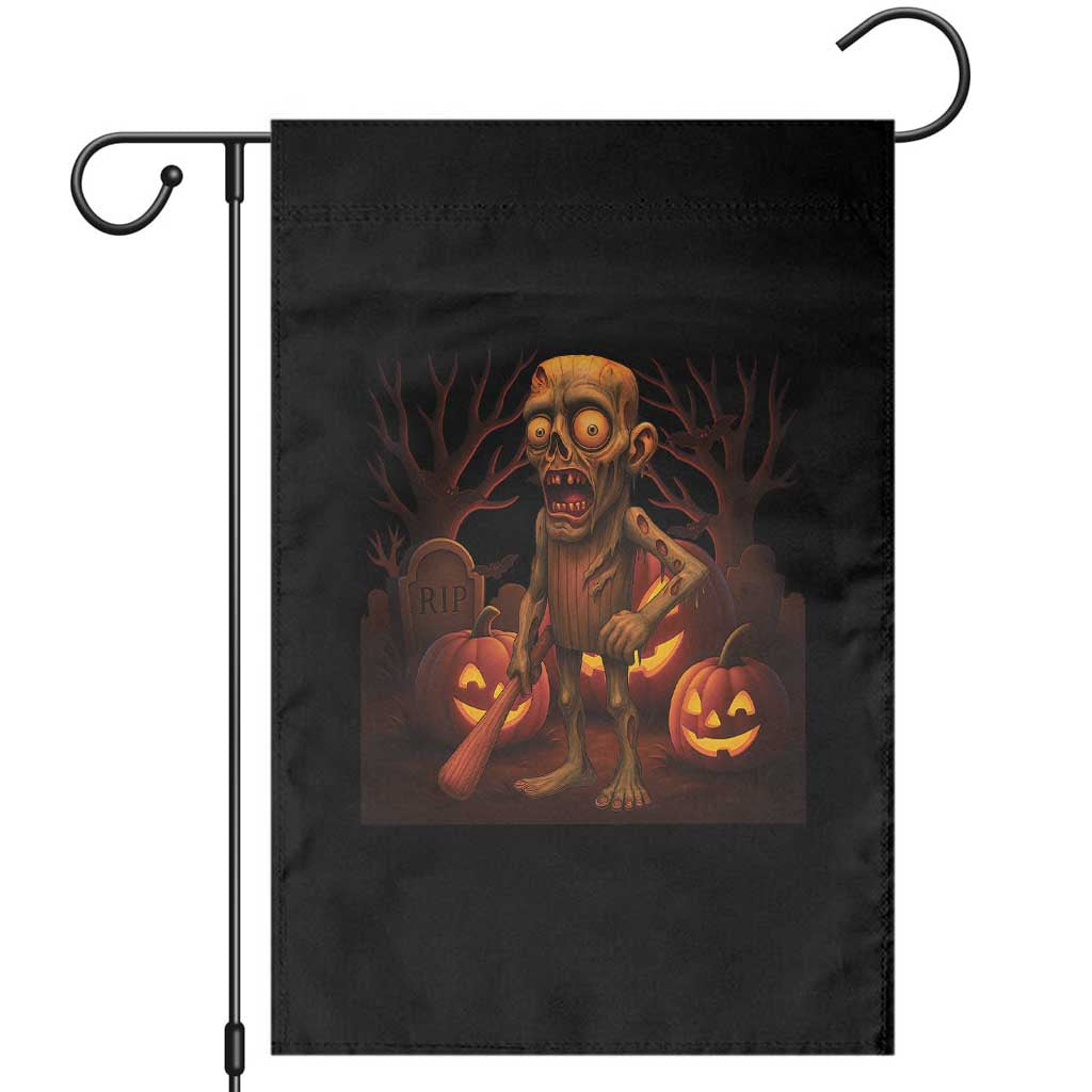 Funny Halloween Zombie Tung Tung Sahur Garden Flag Italian Brainrot Meme TS11 Black Print Your Wear