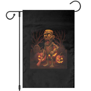 Funny Halloween Zombie Tung Tung Sahur Garden Flag Italian Brainrot Meme TS11 Black Print Your Wear