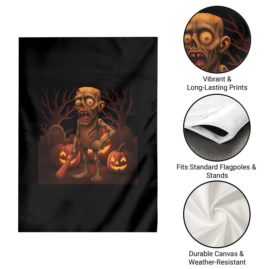 Funny Halloween Zombie Tung Tung Sahur Garden Flag Italian Brainrot Meme TS11 Print Your Wear