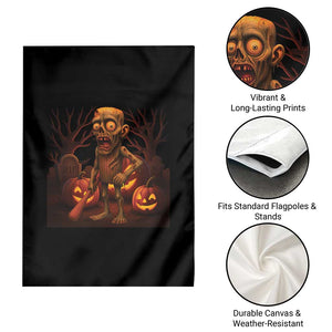 Funny Halloween Zombie Tung Tung Sahur Garden Flag Italian Brainrot Meme TS11 Print Your Wear