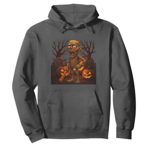 Funny Halloween Zombie Tung Tung Sahur Hoodie Italian Brainrot Meme TS11 Dark Heather Print Your Wear