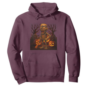 Funny Halloween Zombie Tung Tung Sahur Hoodie Italian Brainrot Meme TS11 Maroon Print Your Wear