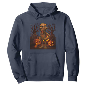 Funny Halloween Zombie Tung Tung Sahur Hoodie Italian Brainrot Meme TS11 Navy Print Your Wear