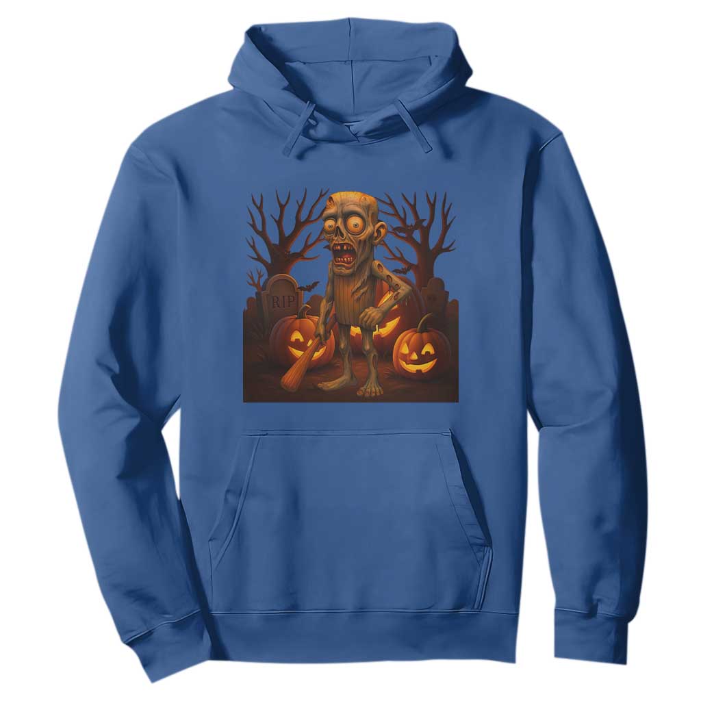 Funny Halloween Zombie Tung Tung Sahur Hoodie Italian Brainrot Meme TS11 Royal Blue Print Your Wear