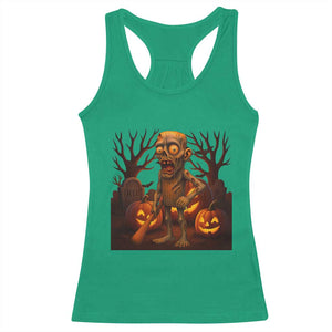 Funny Halloween Zombie Tung Tung Sahur Racerback Tank Top Italian Brainrot Meme TS11 Irish Green Print Your Wear