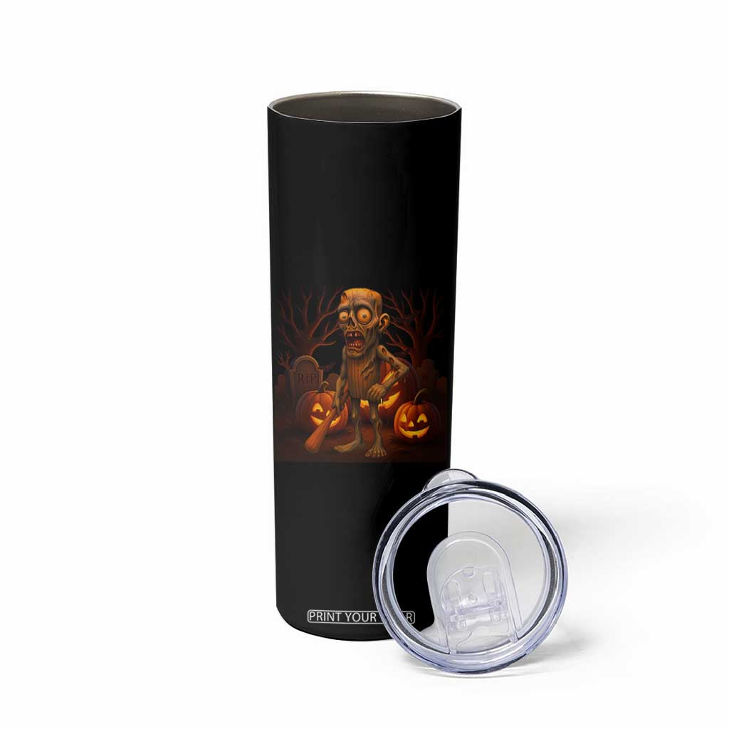 Funny Halloween Zombie Tung Tung Sahur Skinny Tumbler Italian Brainrot Meme TS11 Print Your Wear