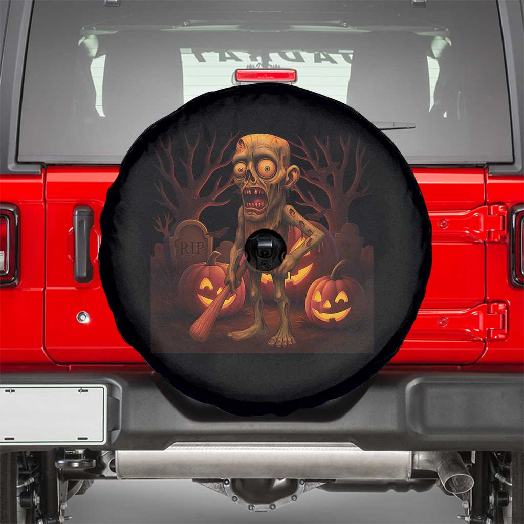 Funny Halloween Zombie Tung Tung Sahur Spare Tire Cover Italian Brainrot Meme TS11 Black Print Your Wear