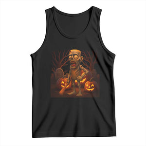 Funny Halloween Zombie Tung Tung Sahur Tank Top Italian Brainrot Meme TS11 Black Print Your Wear