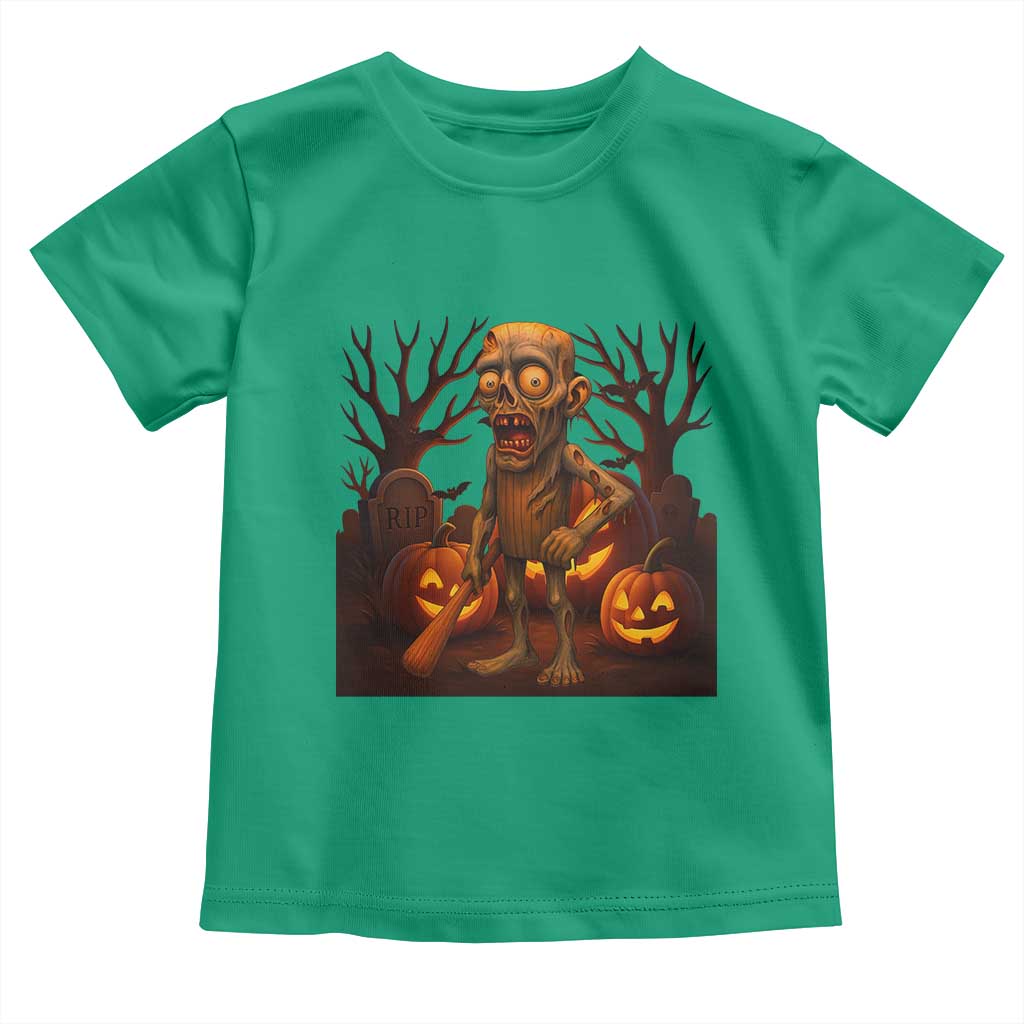 Funny Halloween Zombie Tung Tung Sahur Toddler T Shirt Italian Brainrot Meme TS11 Irish Green Print Your Wear
