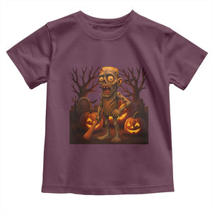 Funny Halloween Zombie Tung Tung Sahur Toddler T Shirt Italian Brainrot Meme TS11 Maroon Print Your Wear