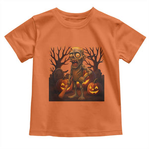 Funny Halloween Zombie Tung Tung Sahur Toddler T Shirt Italian Brainrot Meme TS11 Orange Print Your Wear