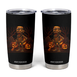 Funny Halloween Zombie Tung Tung Sahur Tumbler Cup Italian Brainrot Meme TS11 Black Print Your Wear