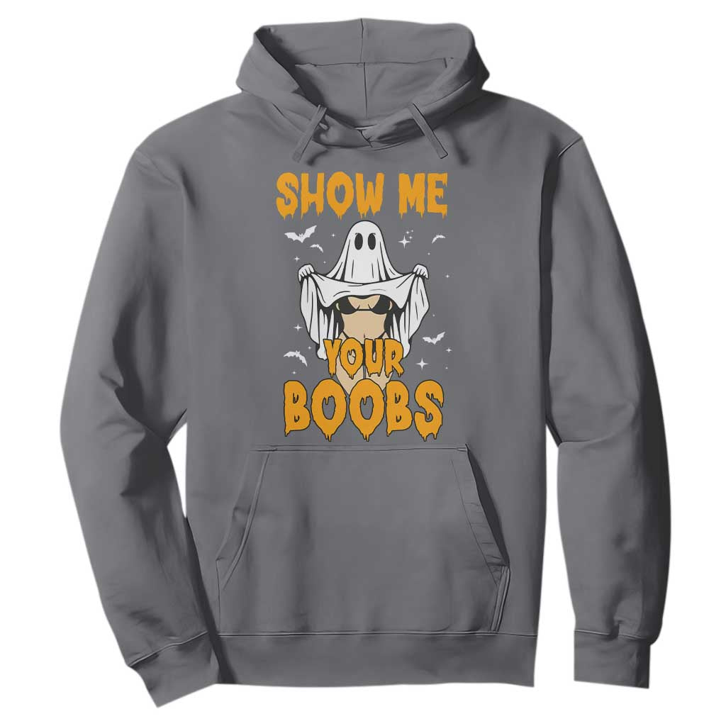Funny Halloween Show Me Your Boobs Hoodie Halloween Adult Humor Spooky Ghost TS11 Charcoal Print Your Wear