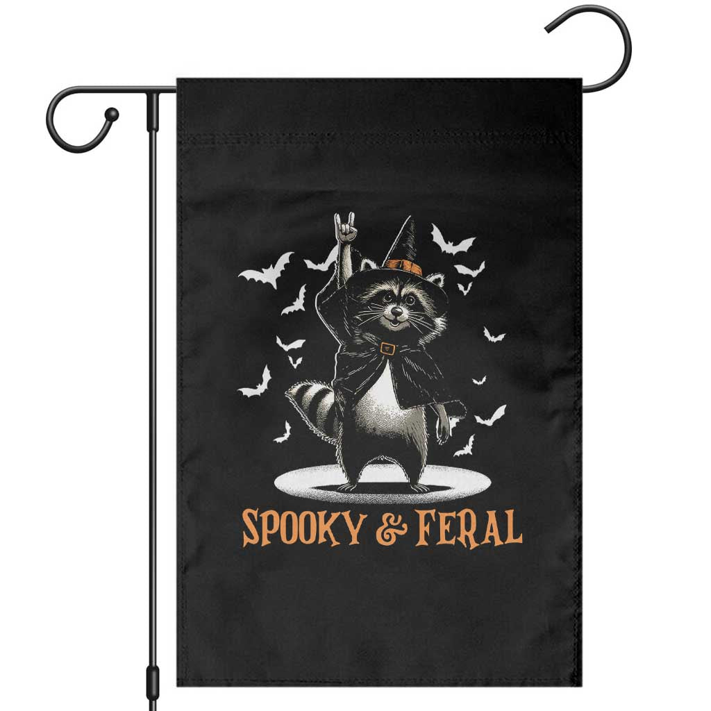Funny Spooky And Feral Raccon Halloween Garden Flag Racoon Lover TS11 Black Print Your Wear